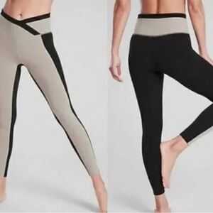 Athleta Chroma 7/8 Tights in Black and Tan